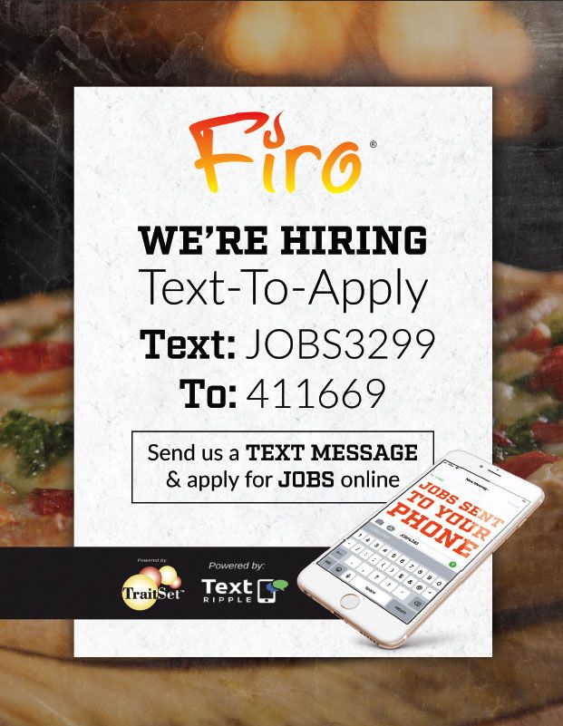 We're Hiring. Text JOBS1175 to 411689 to apply!